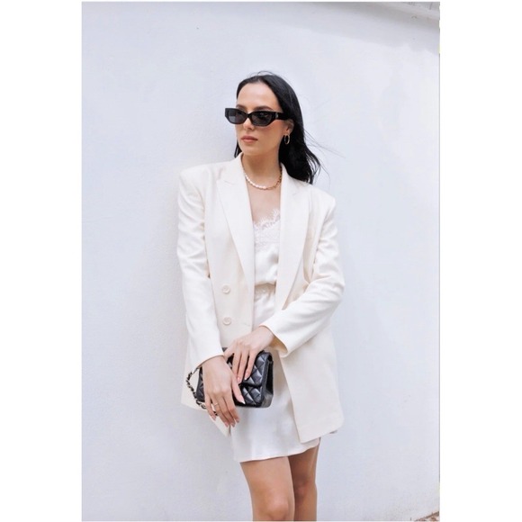 Sinead Keary Women Size 8 The Tori‎ Boyfriend Blazer Cream Jacket Business - Picture 1 of 15